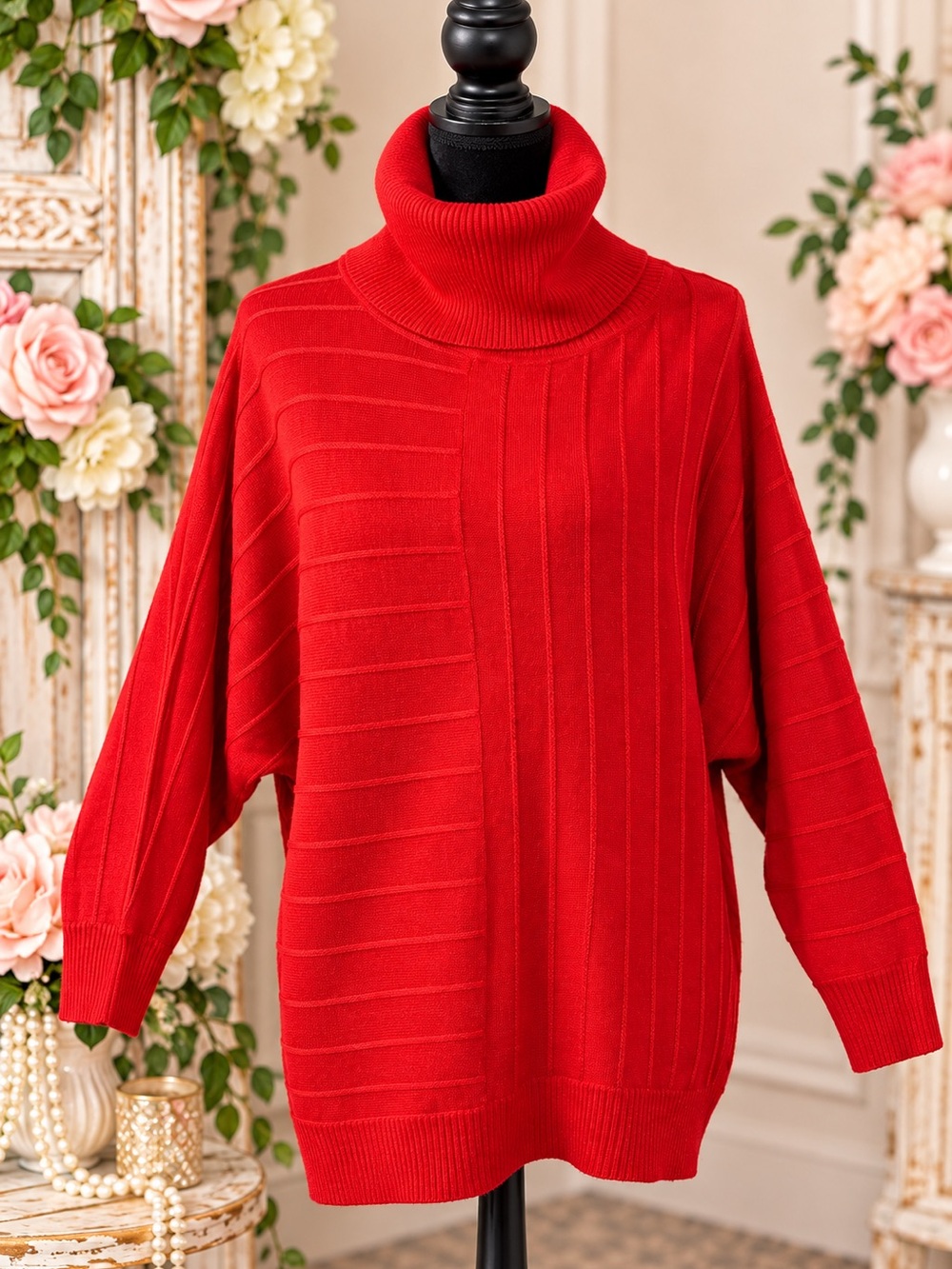 🎁 Joseph “Vibrant Holiday Red” Cowl Neck Sweater 🎁